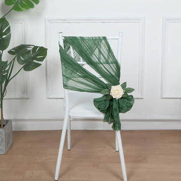 Add a Touch of Elegance to Your Wedding Decor with Olive Green Gauze Chair Sashes