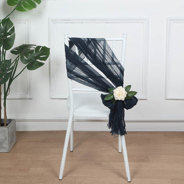 Create Unforgettable Memories with Navy Blue Gauze Chair Sashes