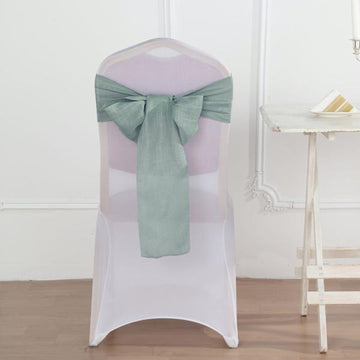 Add Elegance to Your Event with Dusty Blue Linen Chair Sashes