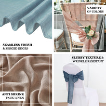 Wrinkle Resistant Slubby Textured Beige Linen Chair Sashes 5 Pack
