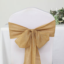 6 Inch X 108 Inch Gold Jute Chair Sashes 5 Pack#whtbkgd