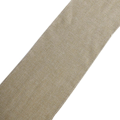Natural fabric ribbon in beige color, perfect for crafts and decorations.