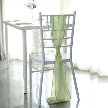Add a Touch of Elegance with Sage Green Jute Faux Burlap Chair Sashes