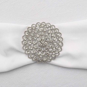 Add Elegance to Your Event with the Silver Rhinestone Chair Sash Buckle