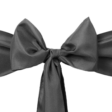 Create a Dreamy Flair with Charcoal Gray Polyester Chair Sashes