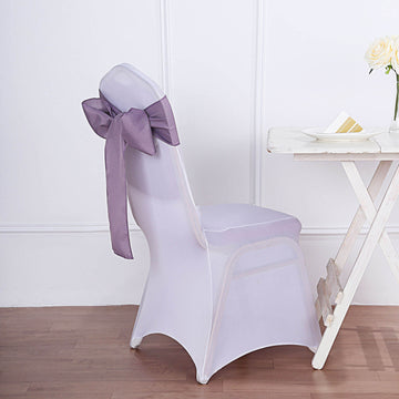 Transform Your Chairs with Violet Amethyst Polyester Chair Sashes