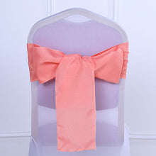 Polyester coral chair sash on a chair#whtbkgd