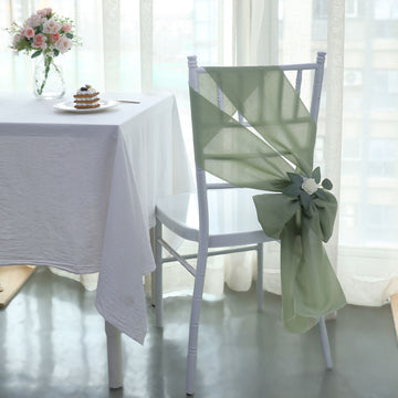 Elevate Your Event with Dusty Sage Green Chair Sashes