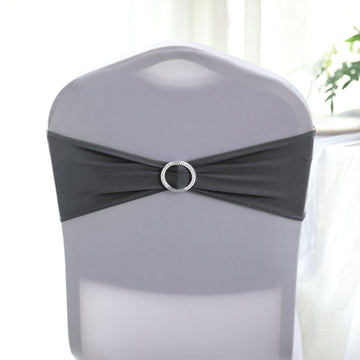 Elevate Your Event with Charcoal Gray Spandex Chair Sashes