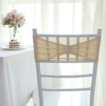 Versatile and Durable Beige Spandex Stretch Chair Sashes
