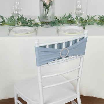 Durable and Stylish Dusty Blue Spandex Chair Sashes