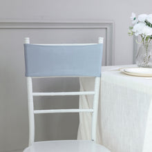 5 Inch x 14 Inch Dusty Blue Stretch Chair Sash With Silver Diamond Slide Buckle