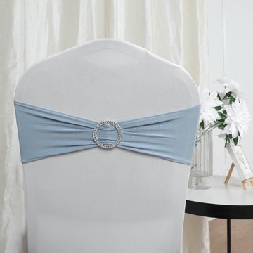 Elevate Your Event Decor with Dusty Blue Spandex Chair Sashes