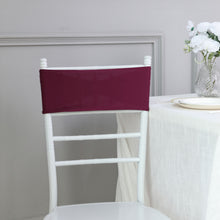 Pack Of 5 Burgundy Spandex Stretch Chair Sash With Silver Diamond Ring Slide Buckle 5 Inch x 14 Inch