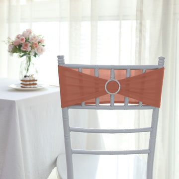 Experience Quality and Style with Terracotta (Rust) Spandex Stretch Chair Sashes