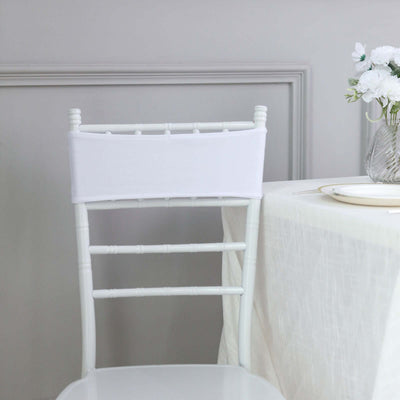 White chair cover for event styling, perfect for weddings and banquets.