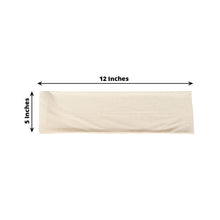 5 Pack Beige Spandex Stretch Chair Sashes Bands Heavy Duty with Two Ply Spandex 5x12inch