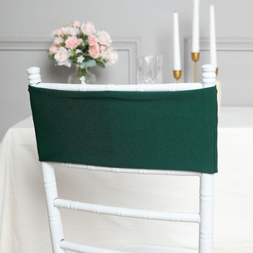 Elegant Hunter Emerald Green Spandex Chair Sashes