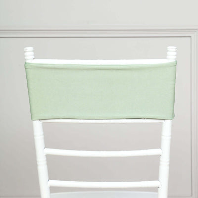Mint green chair cover on a white chiavari chair.