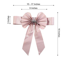 satin & faux leather blush bow - 15-17 inches