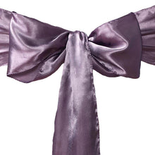 Satin Violet Amethyst 6 Inch x 106 Inch Chair Sashes 5 Pack#whtbkgd