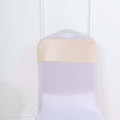 Elegant chair cover with champagne satin top for weddings and events