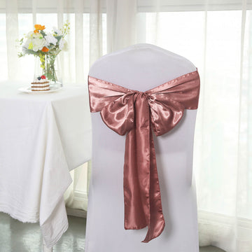 Elevate Your Event Decor with Cinnamon Rose Satin Chair Sashes
