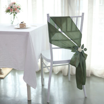 Create a Stunning Sage Green Theme with Our Satin Chair Sashes