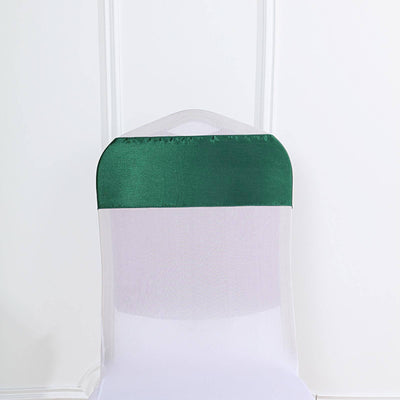 Green and white chair cover for events or parties