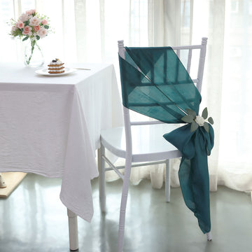 Make a Statement with Peacock Teal Satin Chair Sashes