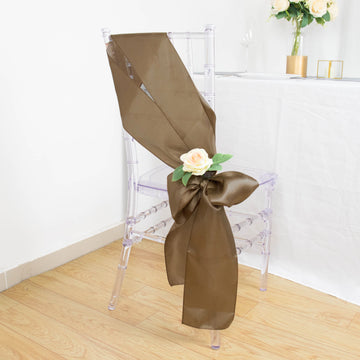 Create a Luxurious Atmosphere with Taupe Satin Chair Sashes