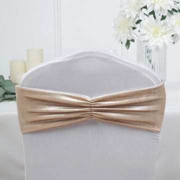 Create a Luxurious Ambiance with Champagne Velvet Ruffle Chair Sashes