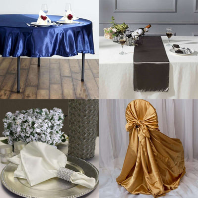 Elegant table settings featuring luxurious table linens and decor elements.