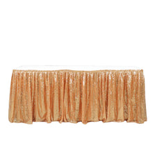 Gold Sequin Satin Pleated Table Skirt 17 Feet  With Velcro Top