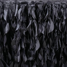 Black Taffeta Table Skirt With Curly Willow Design 21 Feet#whtbkgd