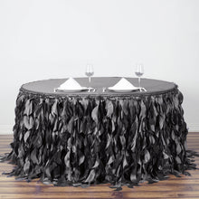 14FT Charcoal Grey Curly Willow Taffeta Table Skirt