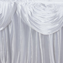 14 Feet Of White Pleated Satin Double Drape Table Skirt#whtbkgd