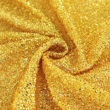 Glam Up Your Tables with the Shimmery Gold Tinsel Pleated Table Skirting