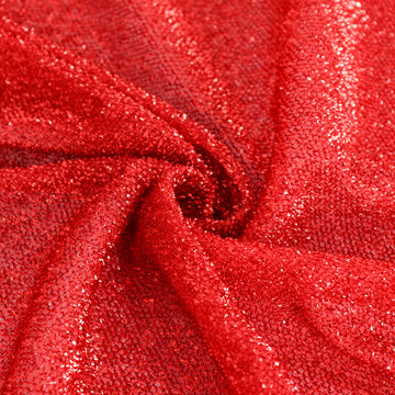 Enhance Your Event Decor with the Red Metallic Shimmer Tinsel Table Skirt