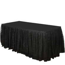 14 Feet Black Premium Polyester Pleated Lace Table Skirt