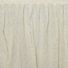 17 Feet Ivory Lace Table Skirt Premium Polyester With Pleats#whtbkgd