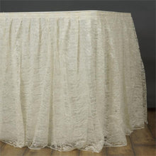 Ivory Premium Polyester Pleated Lace Table Skirt 21 Feet