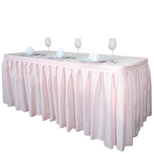 Pleated Polyester Table Skirt In Blush Rose Gold 21 Feet