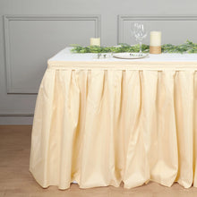 21 Ft Beige Polyester Pleated Table Skirt 