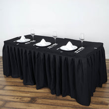 21 Feet Of Black Pleated Polyester Table Skirt