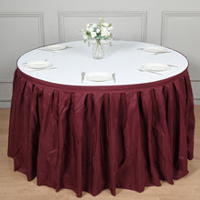 Banquet Folding Burgundy Polyester Pleated Table Skirt 14 Feet