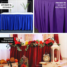 Purple Table Skirt For Banquet Folding Tables 17 Feet Pleated Polyester