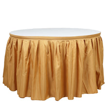 14 Ft Pleated Polyester Folding Table Skirt Gold 
