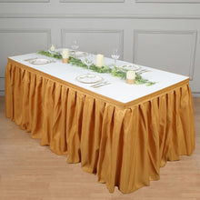 14 Ft Table Skirt Gold Pleated Polyester Folding Table Skirt