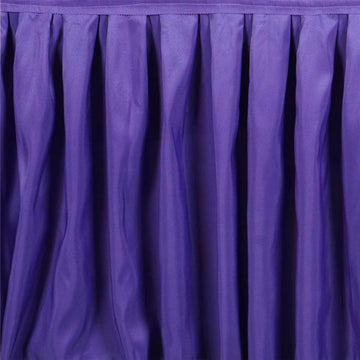 Elevate Your Event with the Purple Pleated Polyester Table Skirt